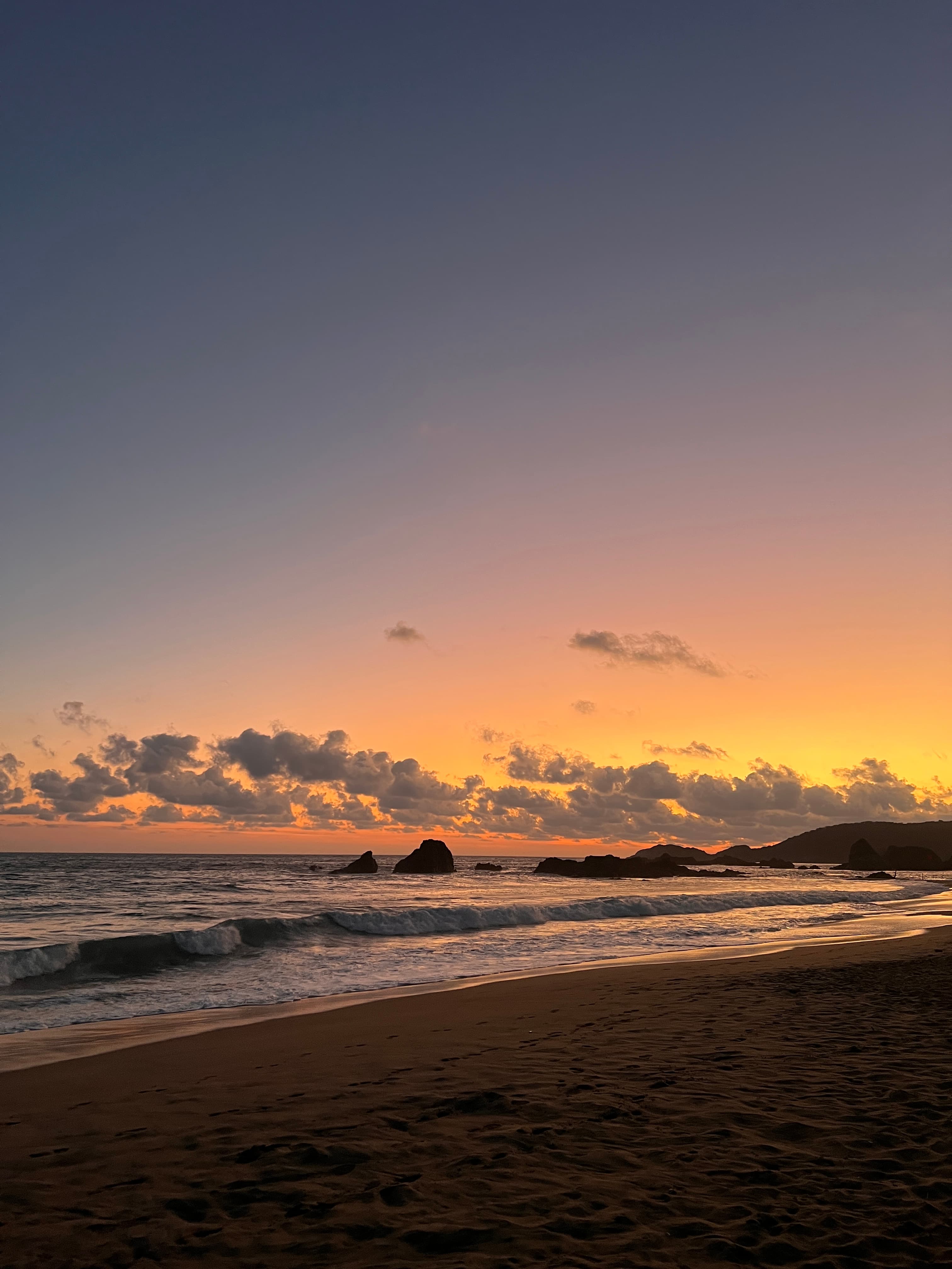 Sunset over the Pacific Ocean in San Agustinillo, Oaxaca, Mexico