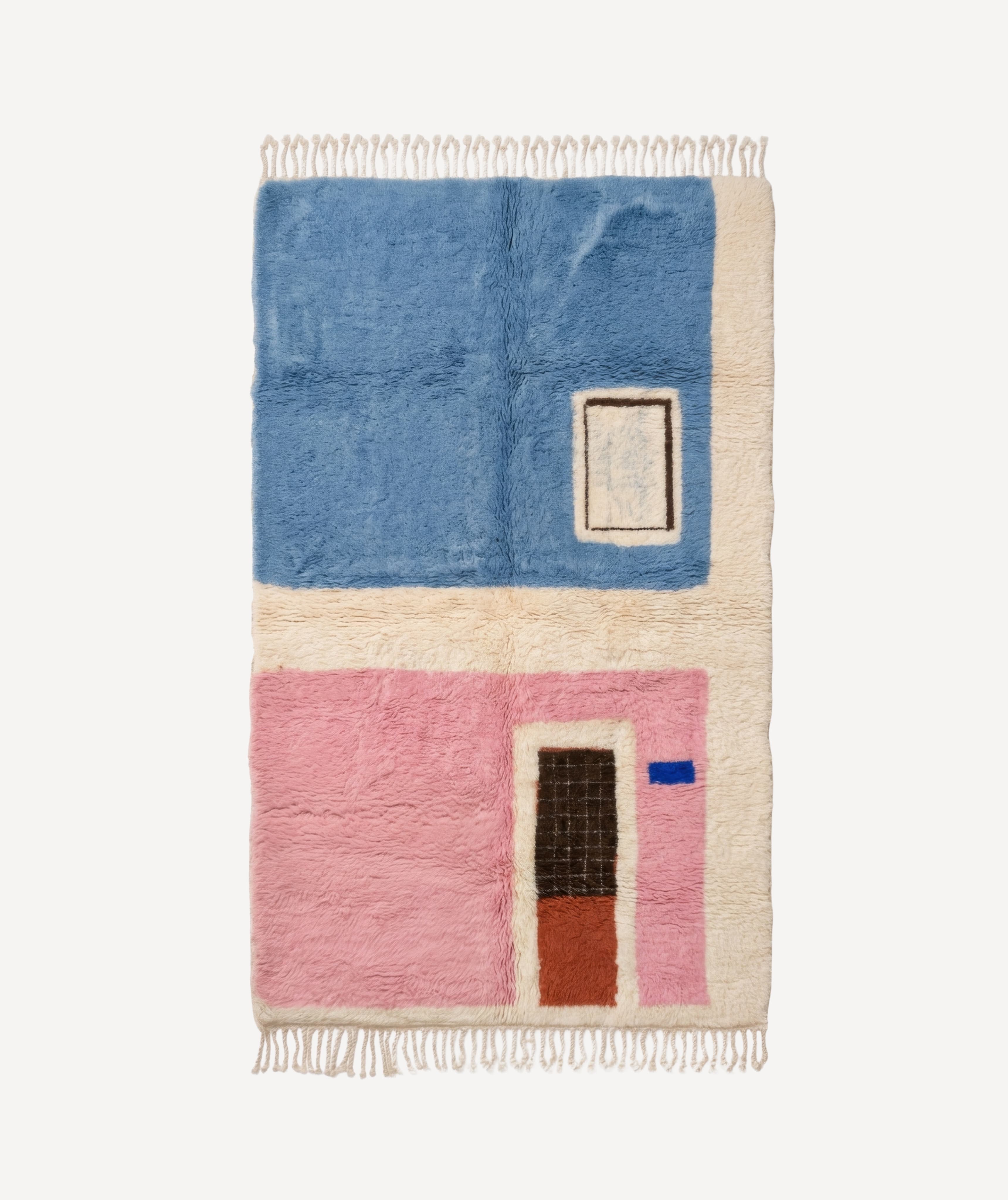 Bucareli Option 2 hand-knotted Mrirt rug — Blue Steel and Rose Quartz — Moussem Mexico Collection