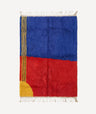 Frida hand-knotted Mrirt rug — Majorelle blue and Cinnabar red inspired by Casa Azul — Moussem Mexico Collection