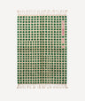 Hogar hand-knotted Mrirt rug — Natural Sand and Emerald mosaic with Rose Earth morse code column — Moussem Mexico Collection